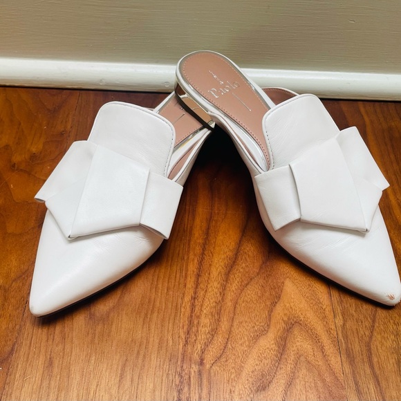 Linea Paolo White Mules - Picture 1 of 5